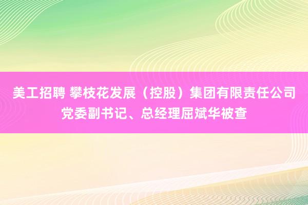 美工招聘 攀枝花发展（控股）集团有限责任公司党委副书记、总经理屈斌华被查